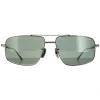 Chopard Sunglasses SCHF21M 568P Total Shiny Gunmetal Grey Green Polari