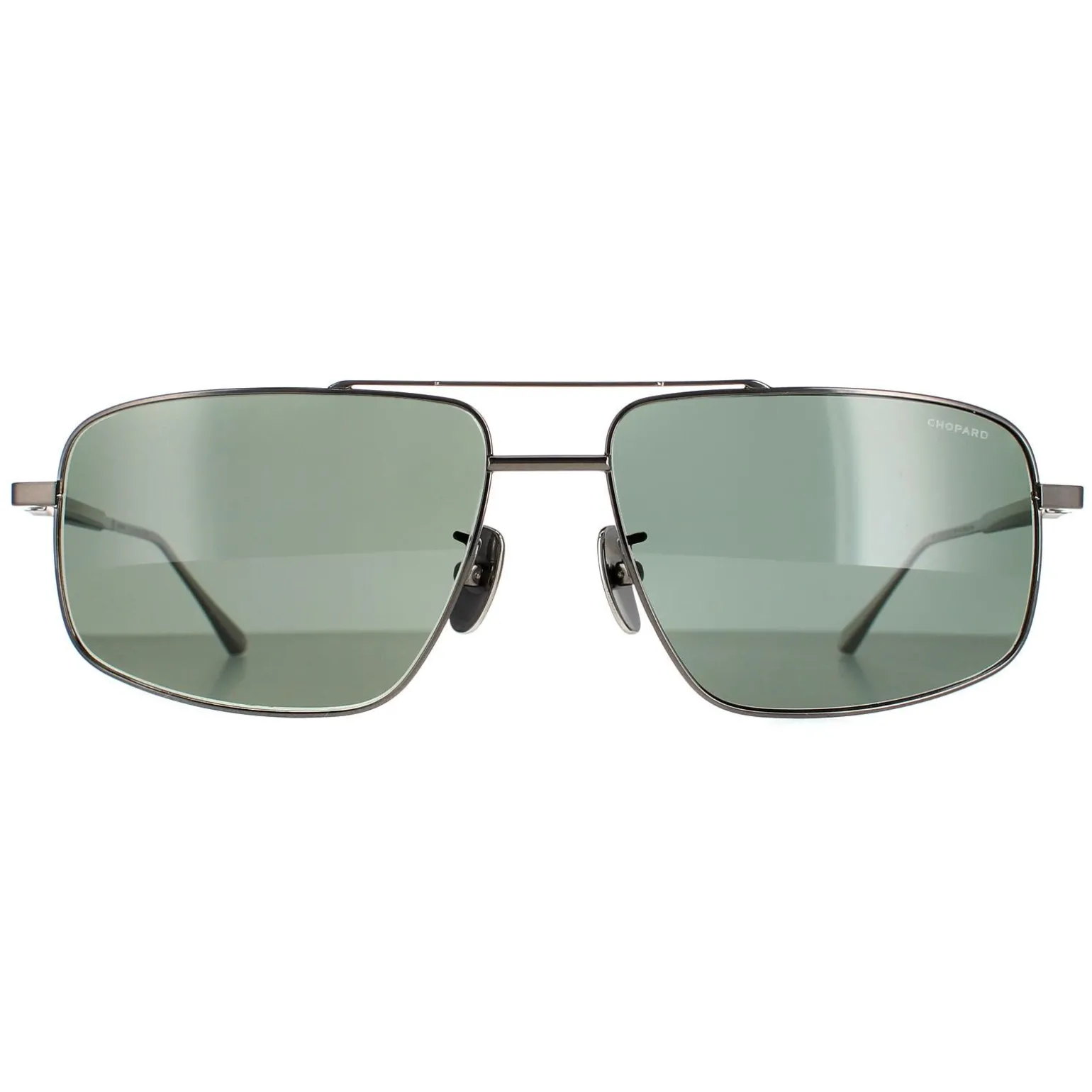 Chopard Sunglasses SCHF21M 568P Total Shiny Gunmetal Grey Green Polari