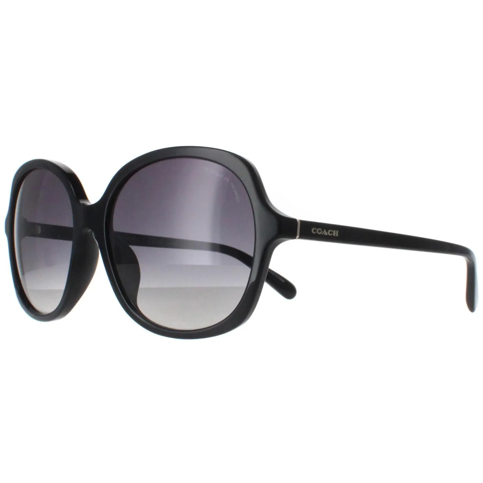 Coach Sunglasses HC8360U 5002T3 Black Grey Gradient Polarized
