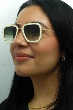 Dita Sunglasses Flight 006 7806 S White Gold Dusty Pink Dark Grey to C