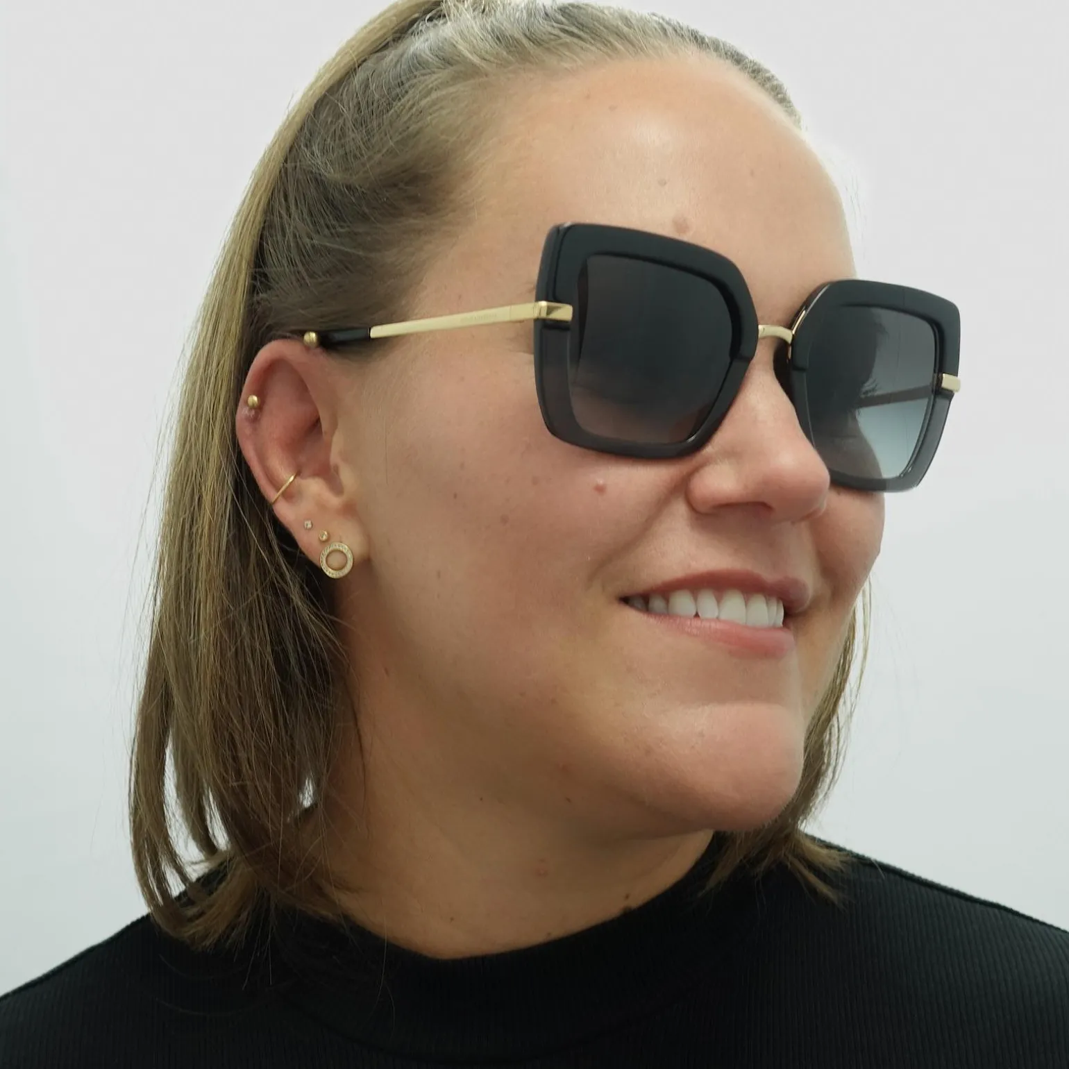 Dolce & Gabbana Sunglasses DG4373 32468G Top Black on Transparent Blac