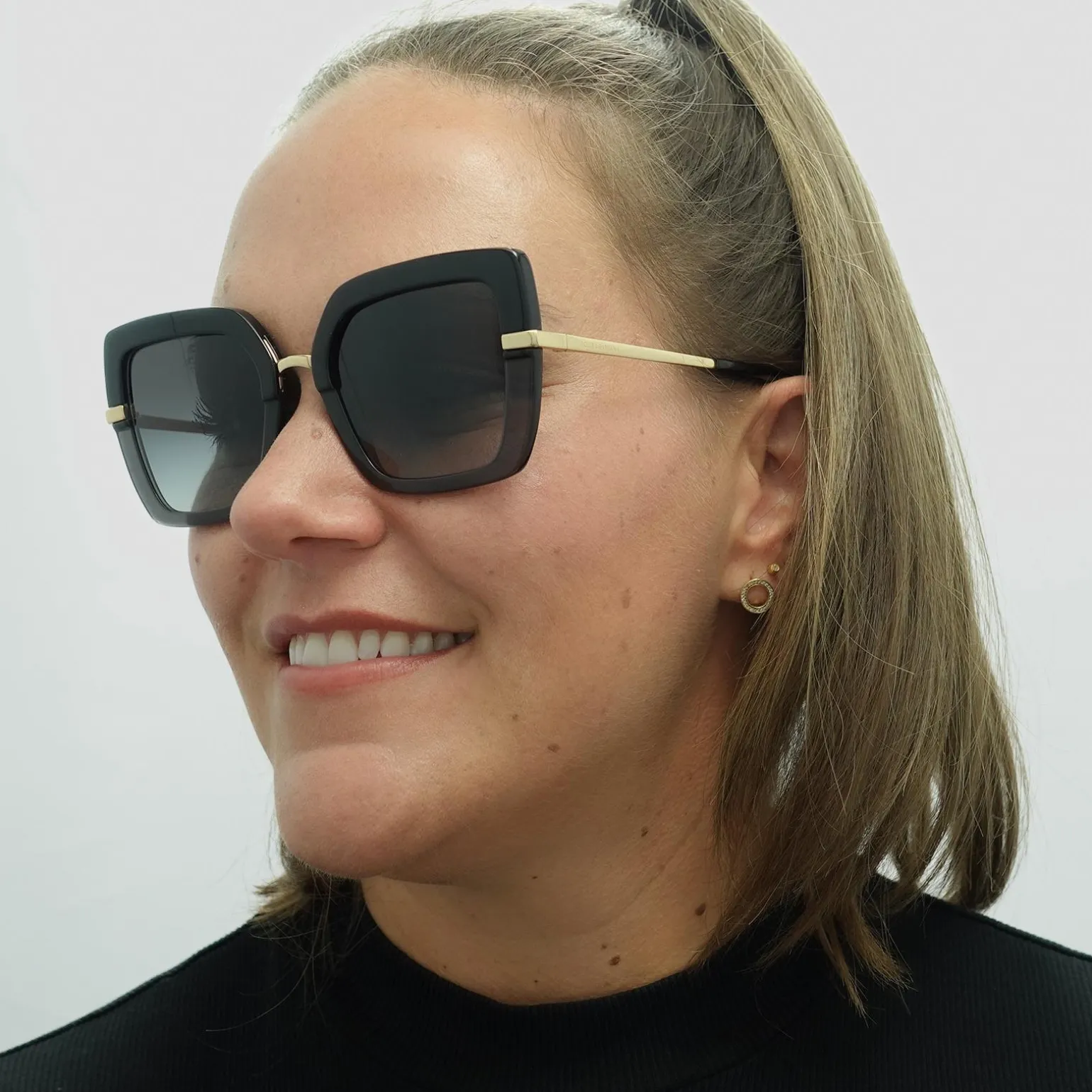 Dolce & Gabbana Sunglasses DG4373 32468G Top Black on Transparent Blac