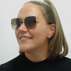 Dolce & Gabbana Sunglasses DG2242 02/13 Gold Dark Brown Gradient