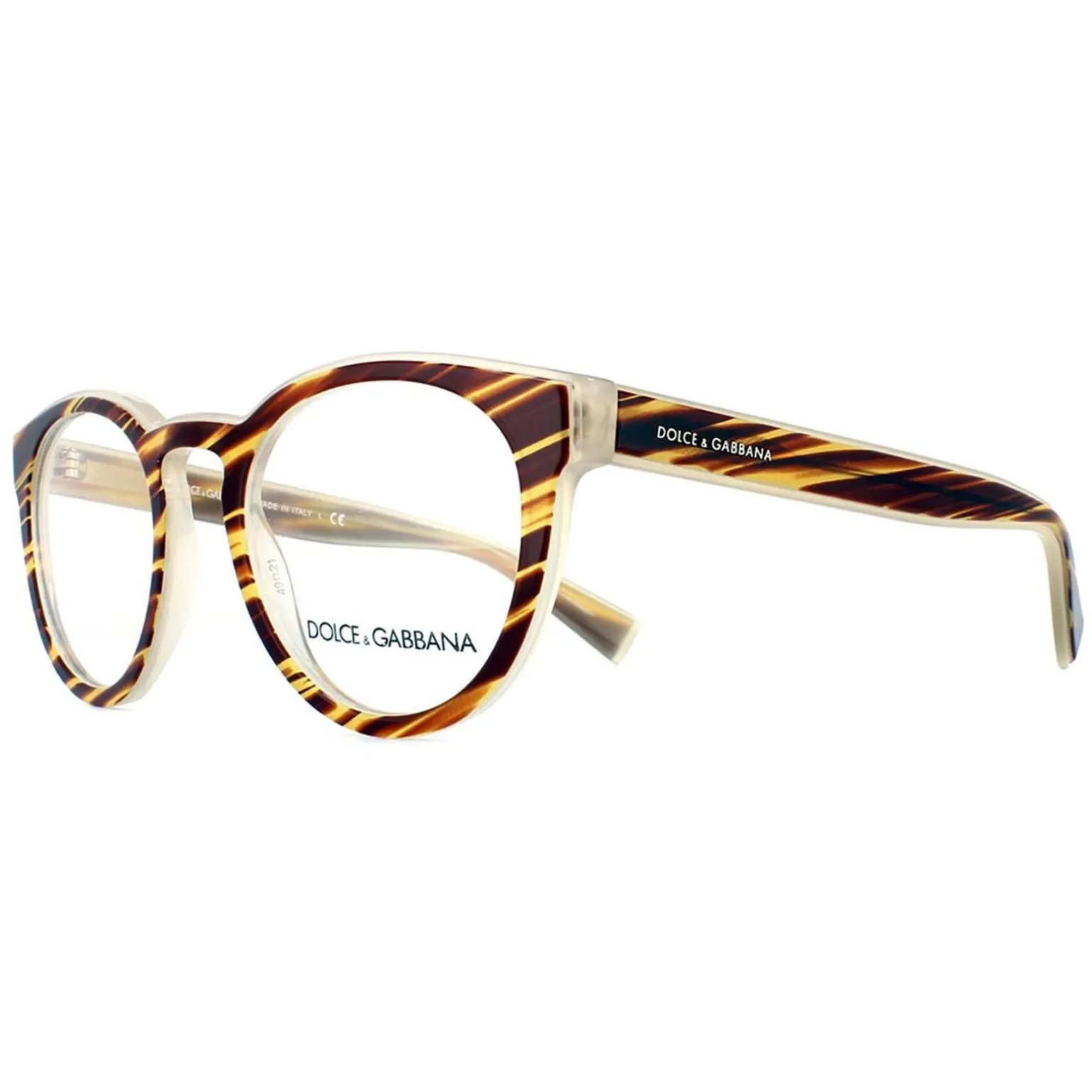 Dolce and Gabbana Glasses Frames 3251 3052 Striped Honey Men 49mm