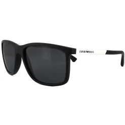 Emporio Armani Sunglasses 4058 5063/81 Black Rubber Grey Polarized