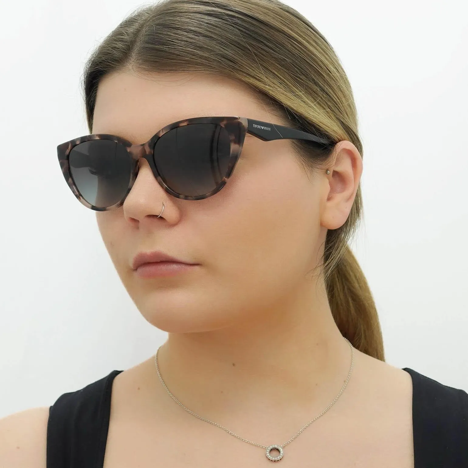 Emporio Armani Sunglasses EA4162 54108G Shiny Pink Havana Grey Gradien