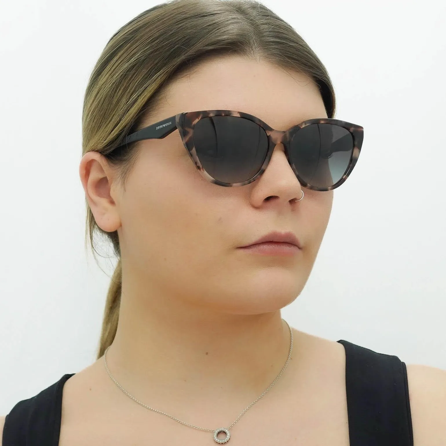 Emporio Armani Sunglasses EA4162 54108G Shiny Pink Havana Grey Gradien