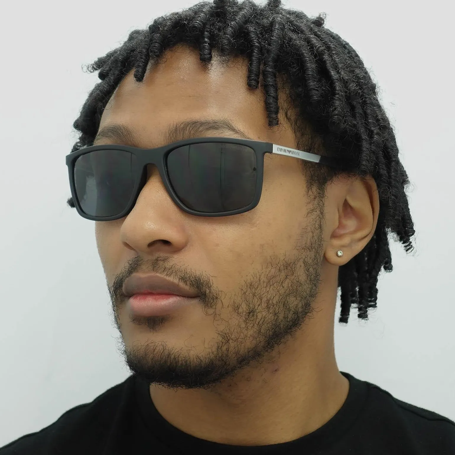 Emporio Armani Sunglasses 4058 5063/81 Black Rubber Grey Polarized