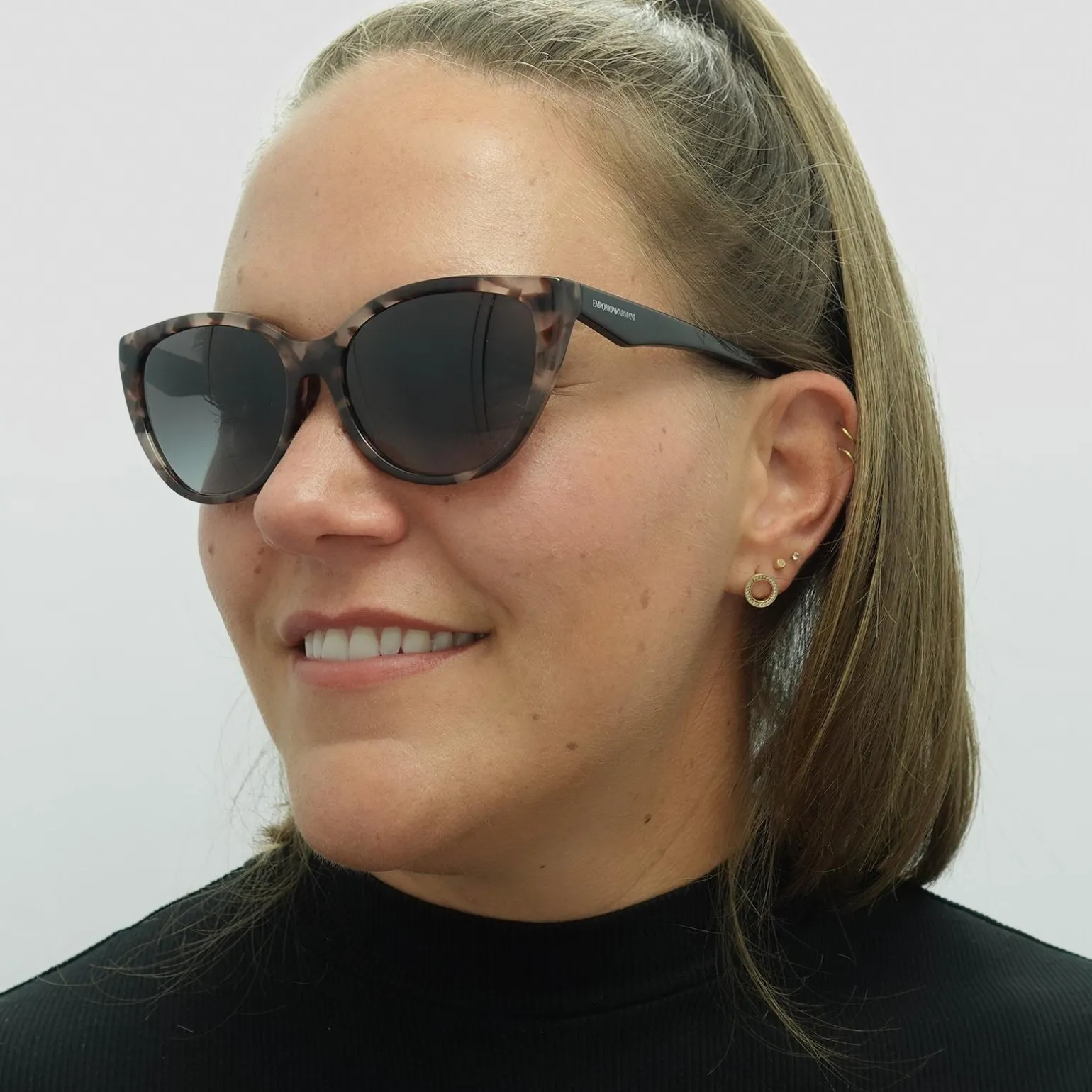 Emporio Armani Sunglasses EA4162 54108G Shiny Pink Havana Grey Gradien