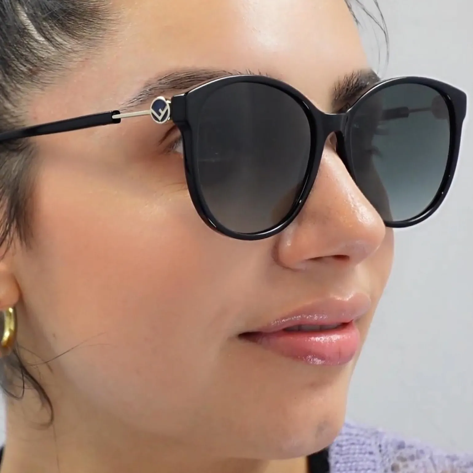 Fendi Sunglasses FF0412S FWM/I4 Nude Blue Polarized