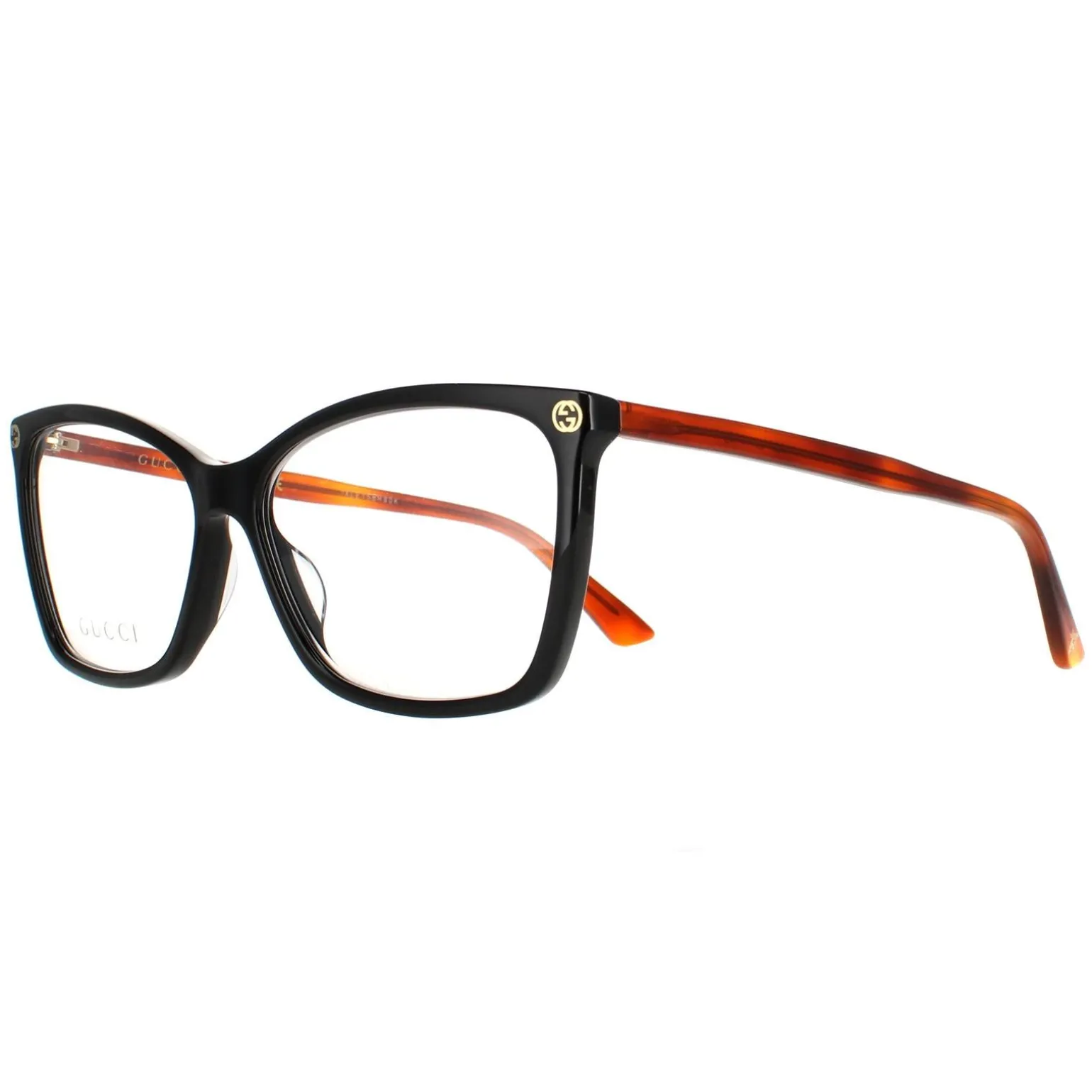 Gucci Glasses Frames GG0025O 003 Black Havana Women