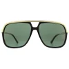 Gucci Sunglasses GG0200S 001 Black and Gold Green