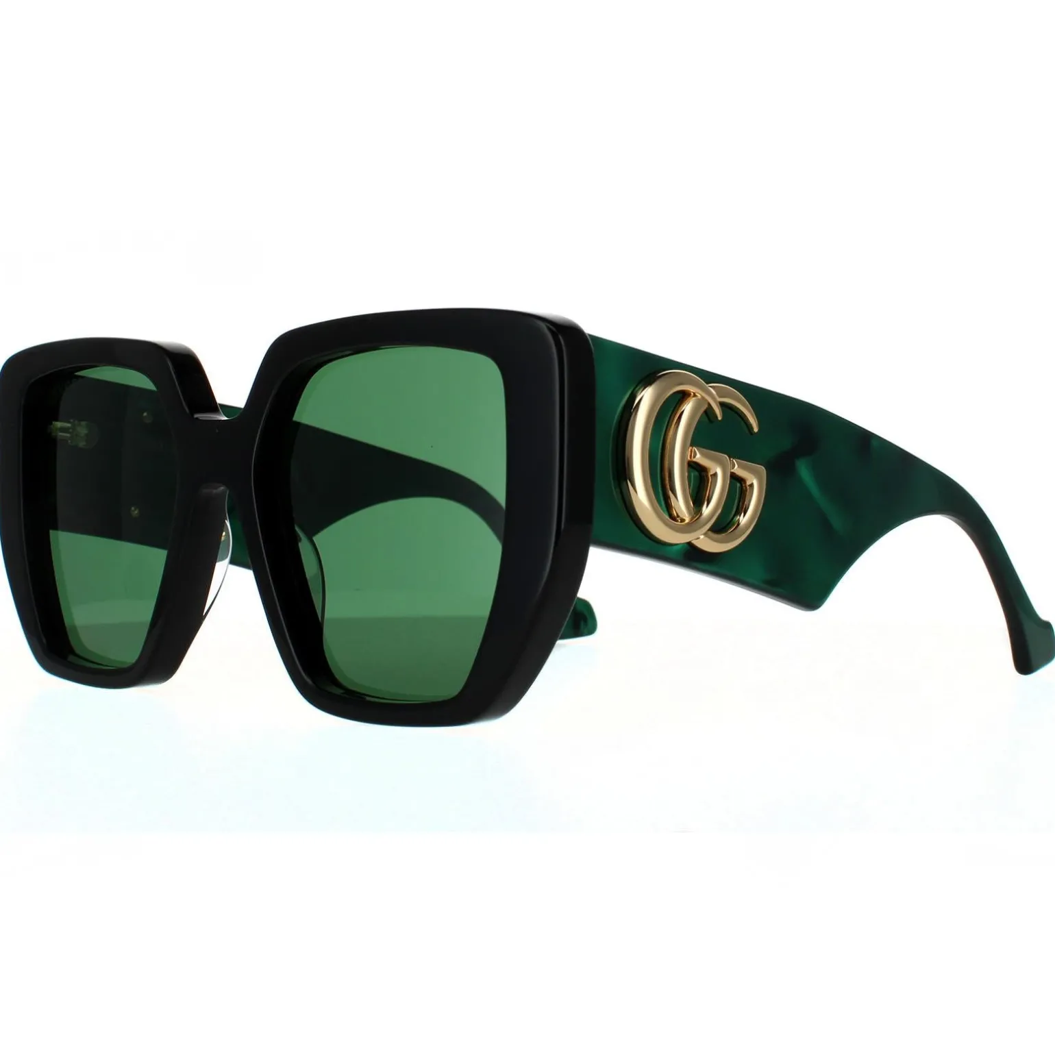 Gucci Sunglasses GG0956S 001 Black and Green Swirl Green