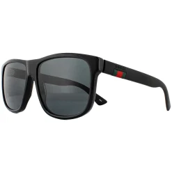 Gucci Sunglasses GG0010S 001 Black Rubber Grey