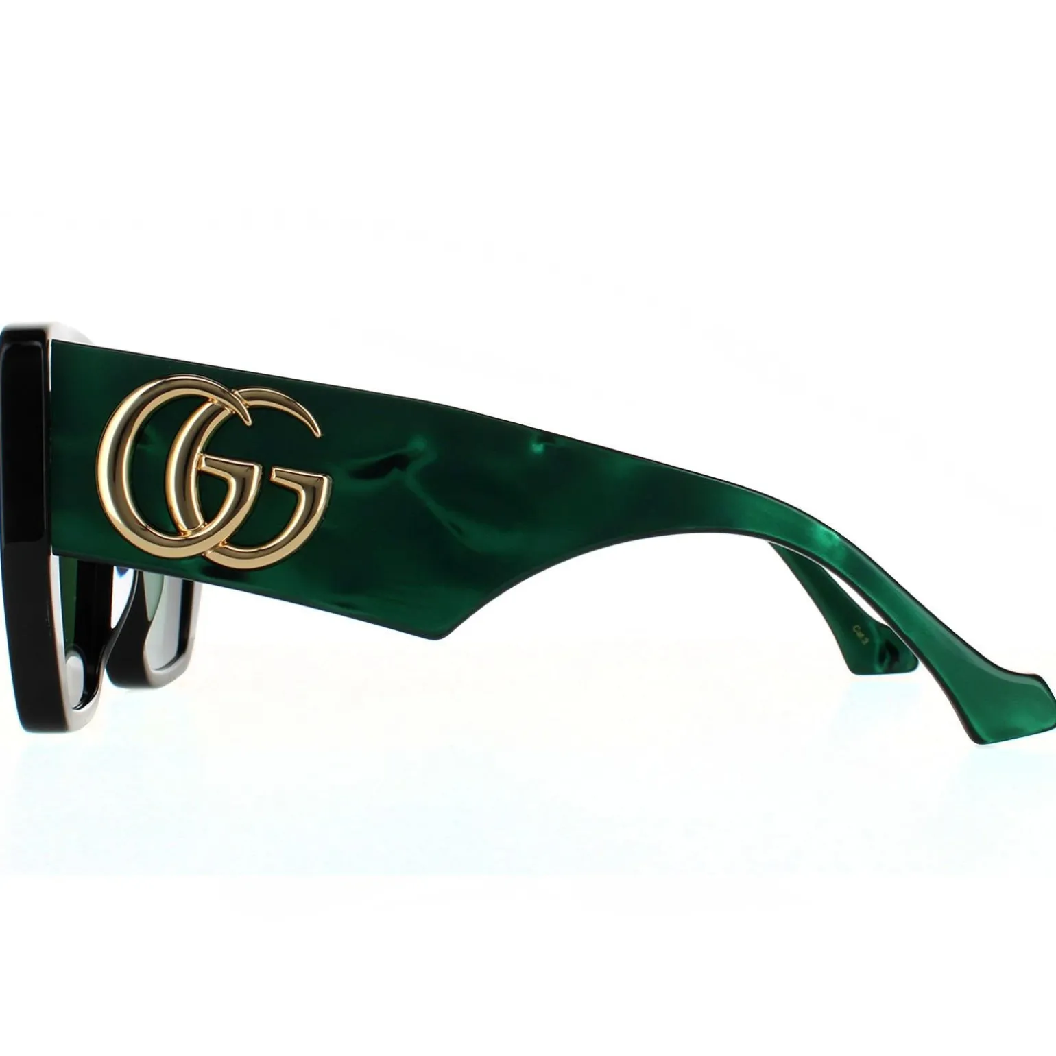 Gucci Sunglasses GG0956S 001 Black and Green Swirl Green