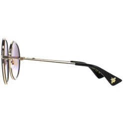 Gucci Sunglasses GG0061S 001 Black Gold Grey Gradient