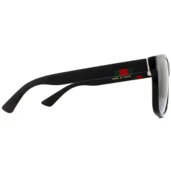 Gucci Sunglasses GG0010S 001 Black Rubber Grey