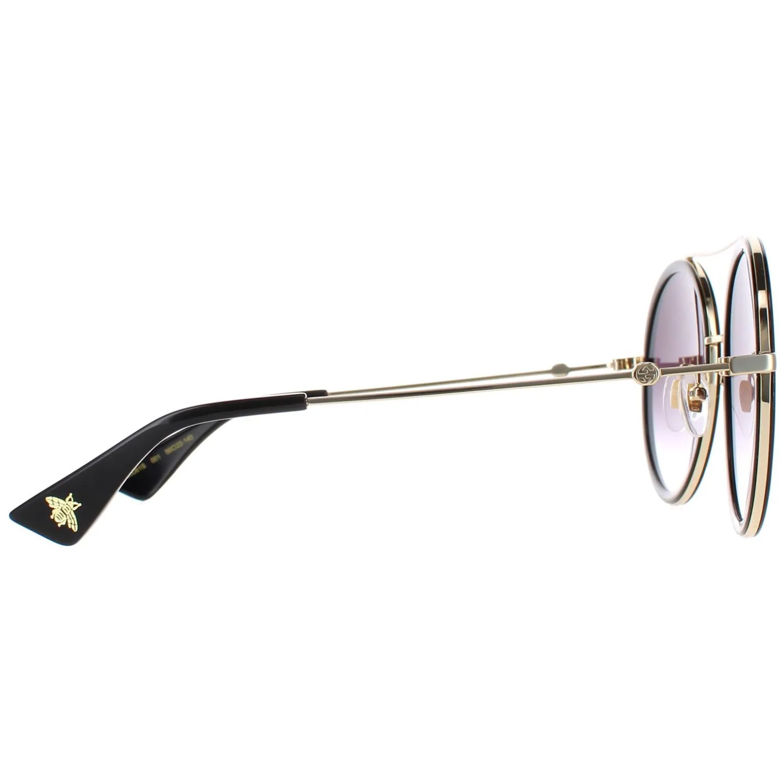 Gucci Sunglasses GG0061S 001 Black Gold Grey Gradient