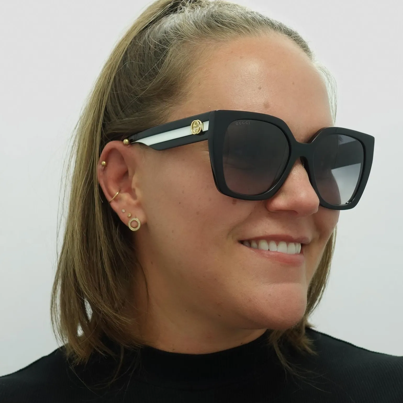 Gucci Sunglasses GG1300S 004 Black Grey Gradient