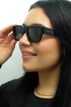 Gucci Sunglasses GG1668S 001 Black with Havana Grey