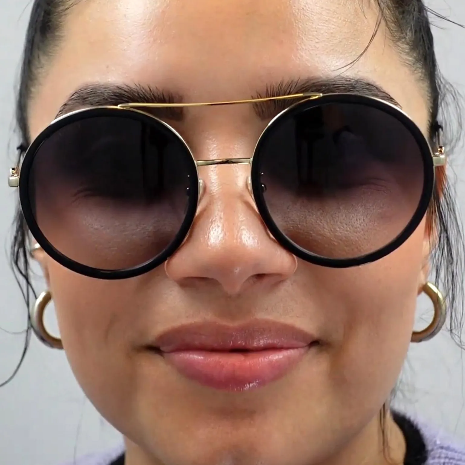 Gucci Sunglasses GG0061S 001 Black Gold Grey Gradient
