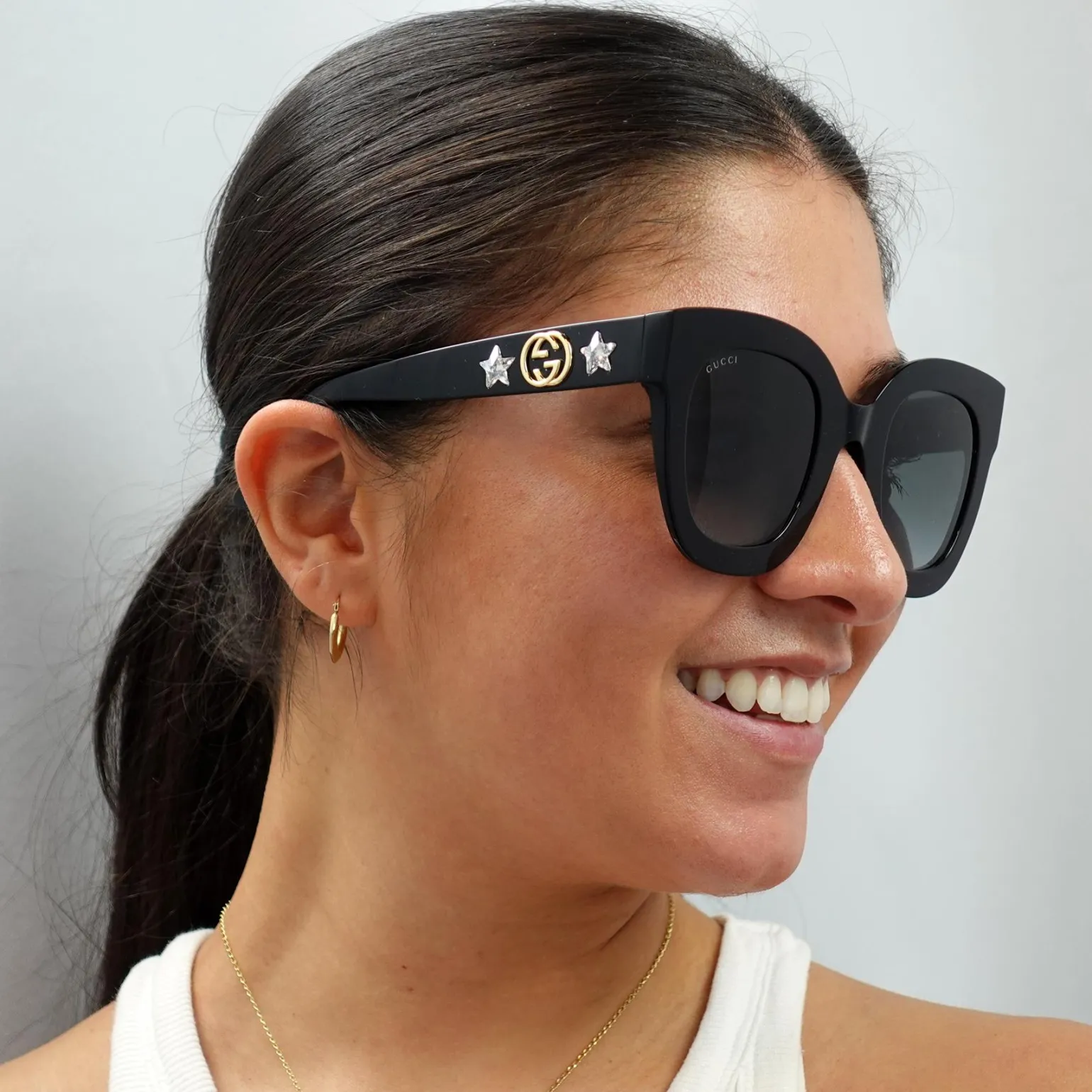 Gucci Sunglasses GG0208S 001 Black Grey Gradient