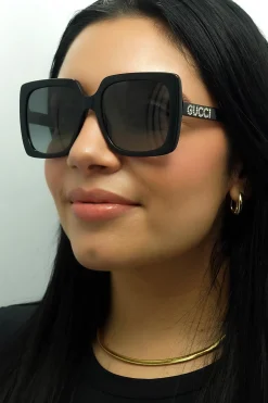 Gucci Sunglasses GG0418S 001 Black Grey Gradient