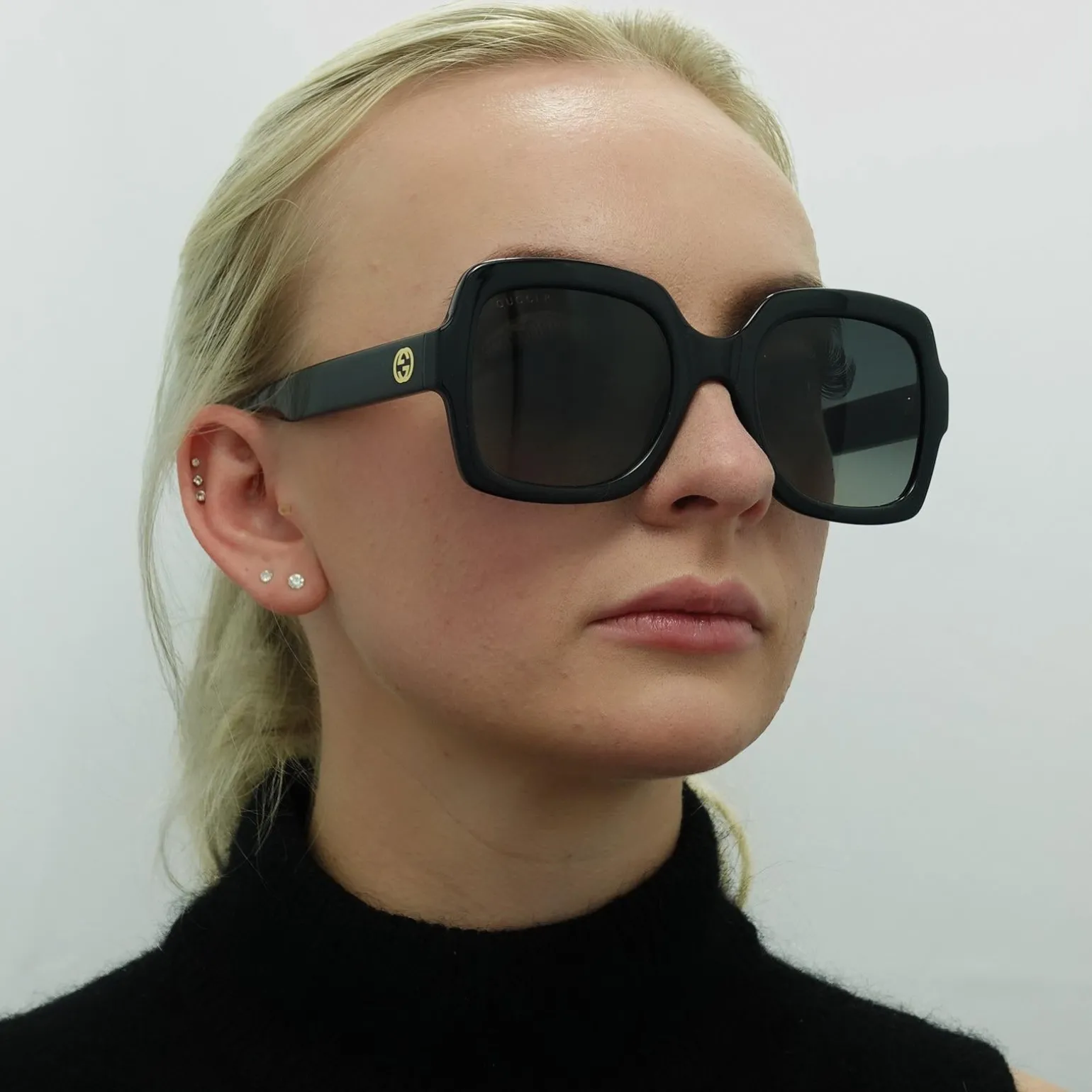 Gucci Sunglasses GG1337S 002 Black Grey Gradient Polarized