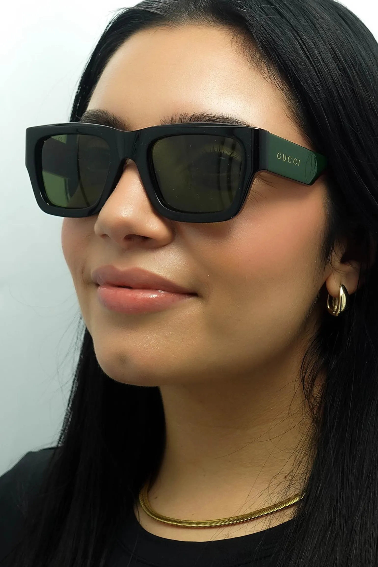Gucci Sunglasses GG1668S 003 Black with Green and Red Green
