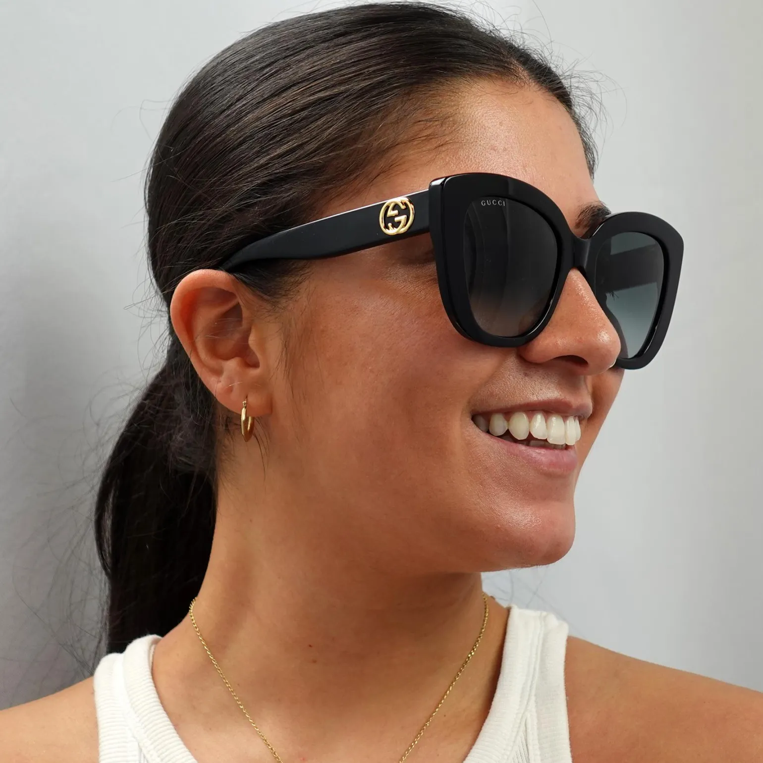 Gucci Sunglasses GG0327S 001 Black Grey Gradient