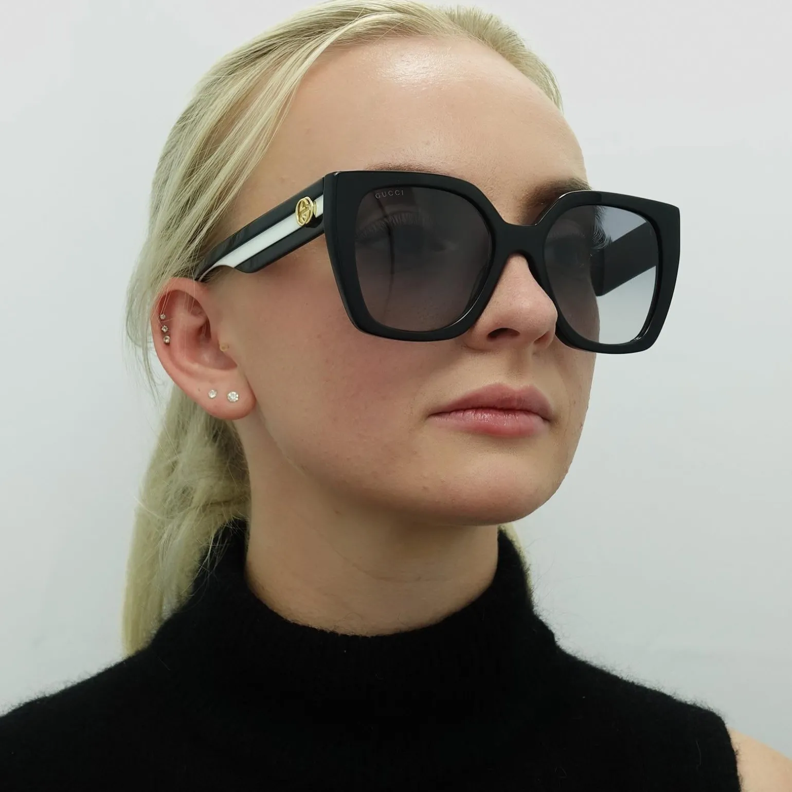 Gucci Sunglasses GG1300S 004 Black Grey Gradient