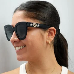 Gucci Sunglasses GG0208S 001 Black Grey Gradient