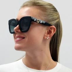 Gucci Sunglasses GG0208S 001 Black Grey Gradient
