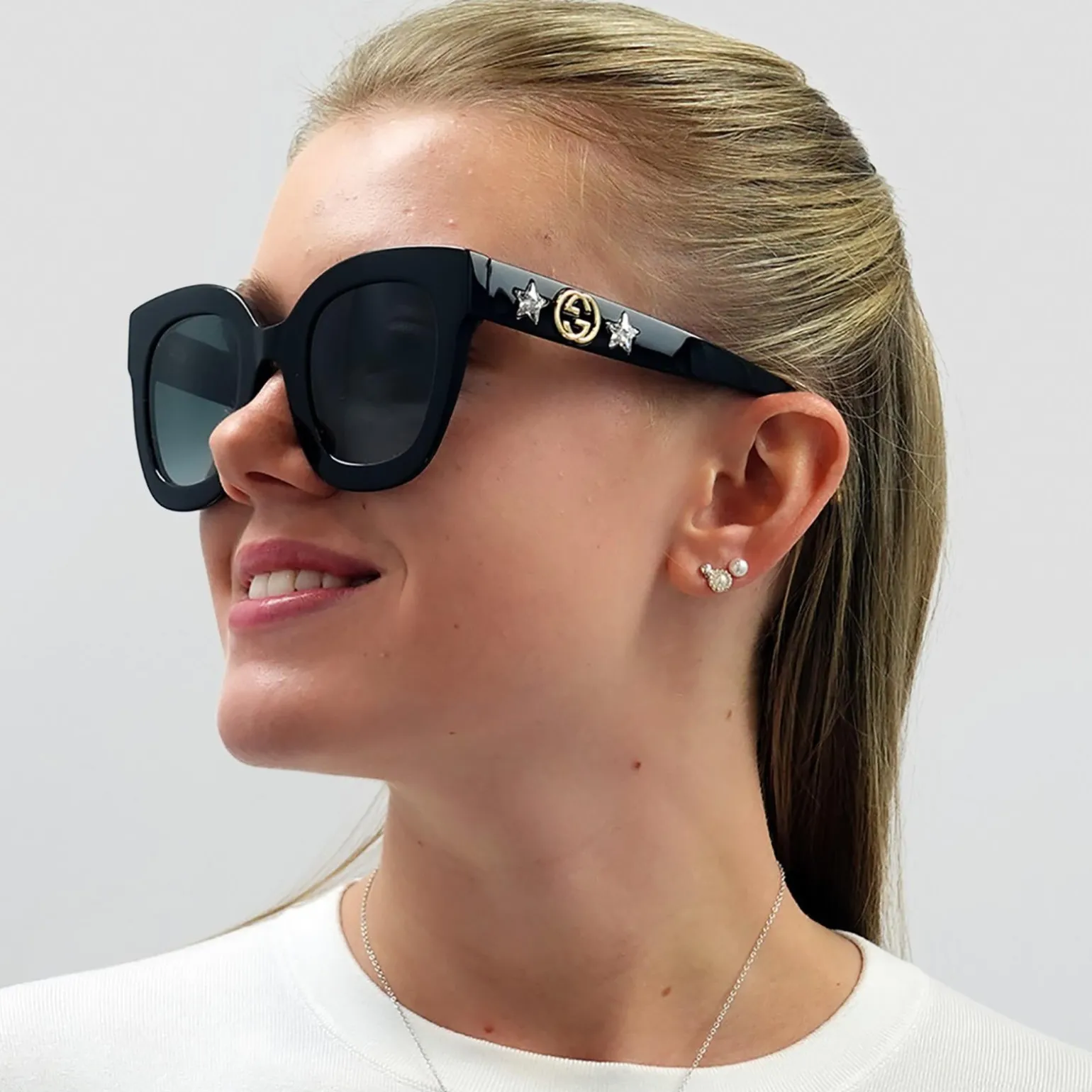 Gucci Sunglasses GG0208S 001 Black Grey Gradient