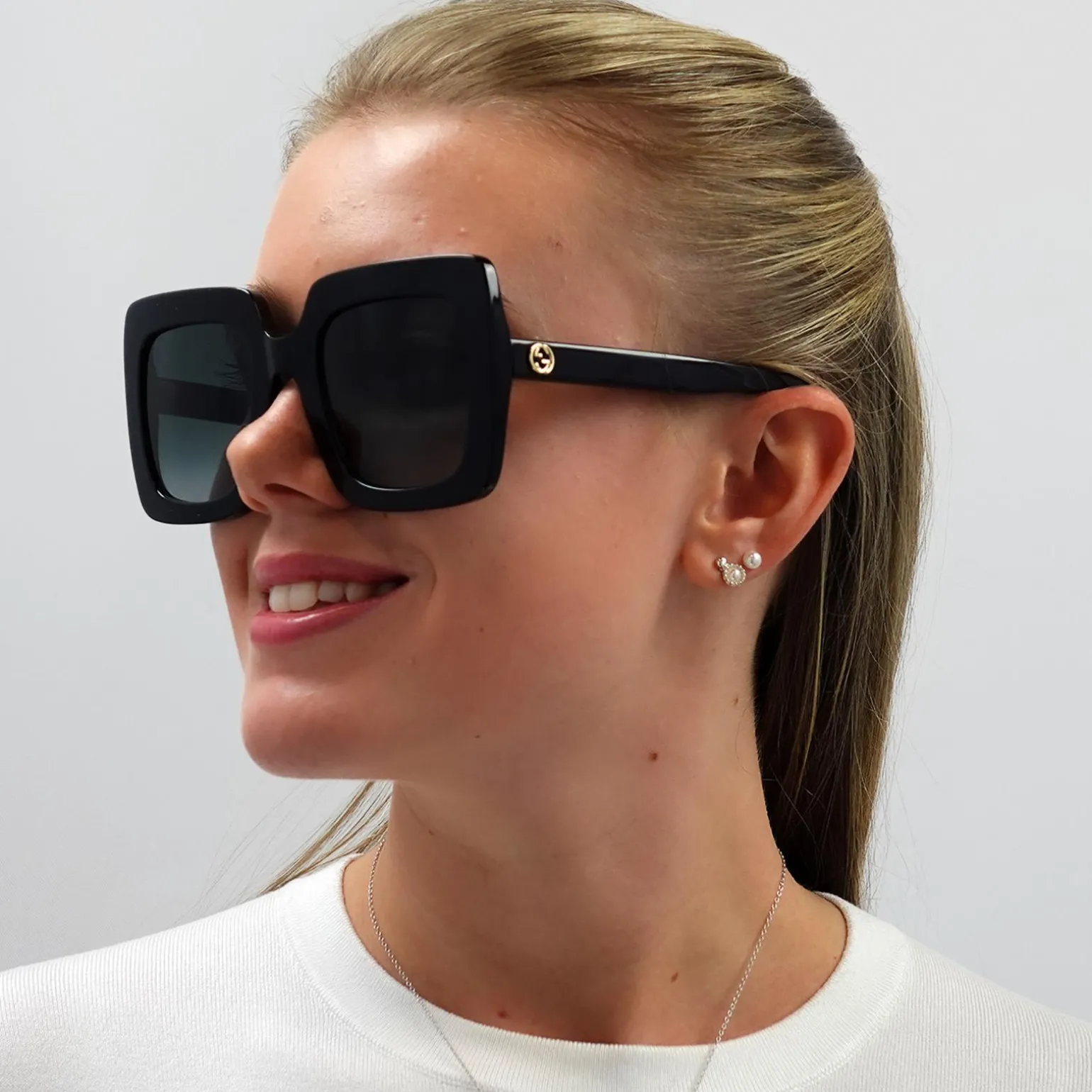Gucci Sunglasses GG0328S 001 Black Grey Gradient