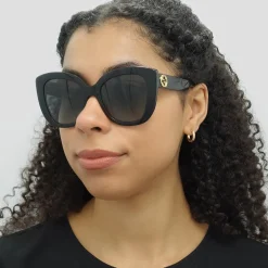 Gucci Sunglasses GG0327S 001 Black Grey Gradient