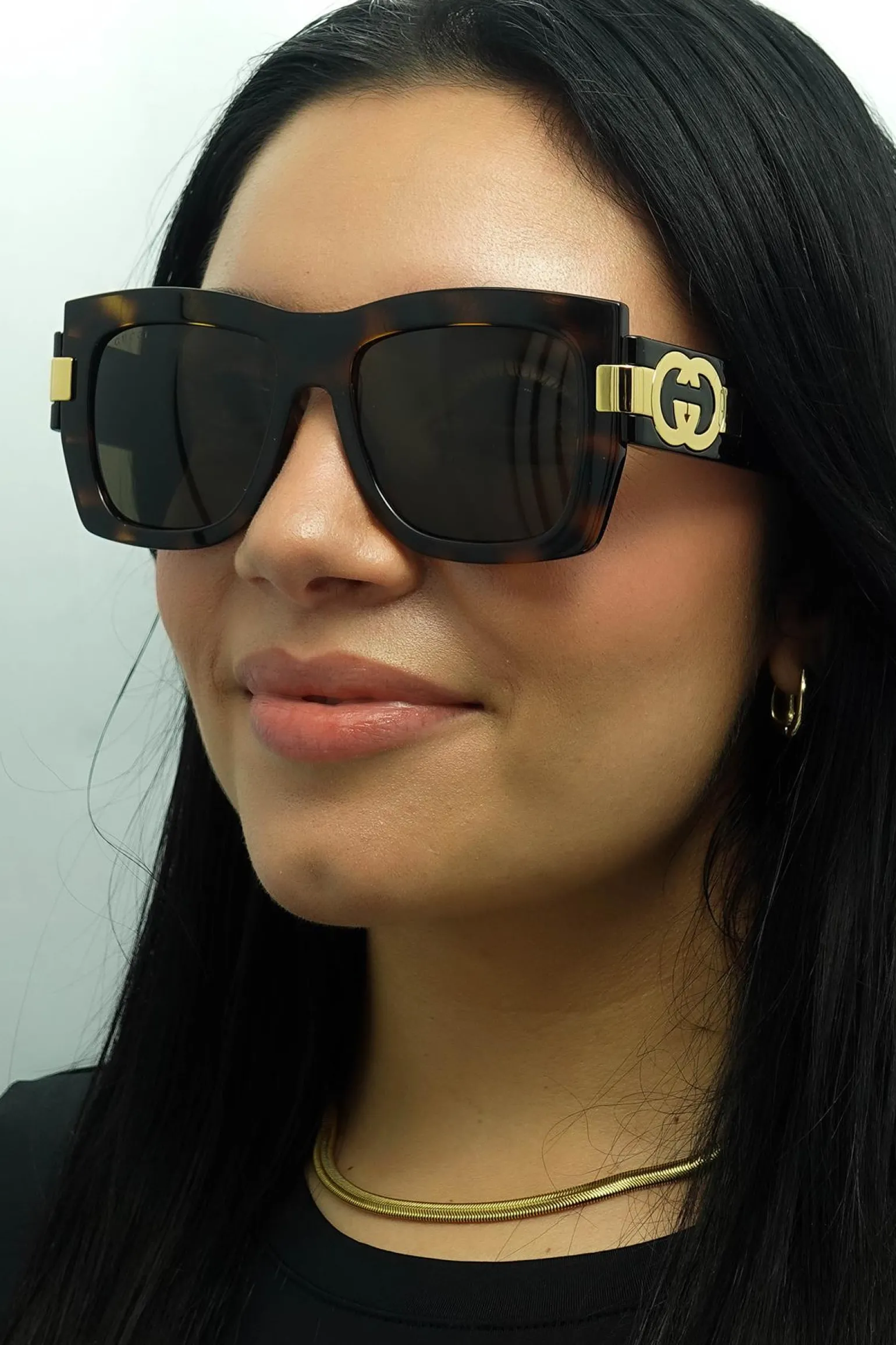 Gucci Sunglasses GG1688S 002 Dark Havana with Gold Brown