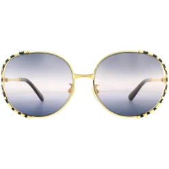 Gucci Sunglasses GG0595S 001 Gold and Black Double Grey Gradient