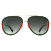 Gucci Sunglasses GG0062S 003 Gold Green Red Green Gradient