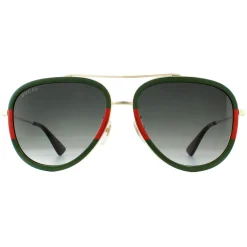 Gucci Sunglasses GG0062S 003 Gold Green Red Green Gradient