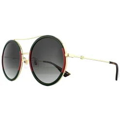 Gucci Sunglasses GG0061S 003 Gold Green and Red Green Gradient