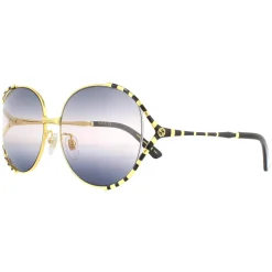 Gucci Sunglasses GG0595S 001 Gold and Black Double Grey Gradient