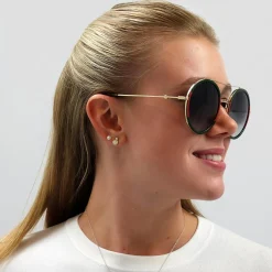 Gucci Sunglasses GG0061S 003 Gold Green and Red Green Gradient