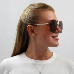 Gucci Sunglasses GG0817S 002 Gold Brown