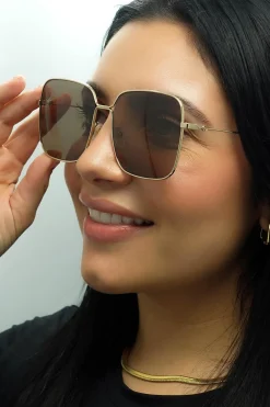 Gucci Sunglasses GG0443S 002 Gold Brown
