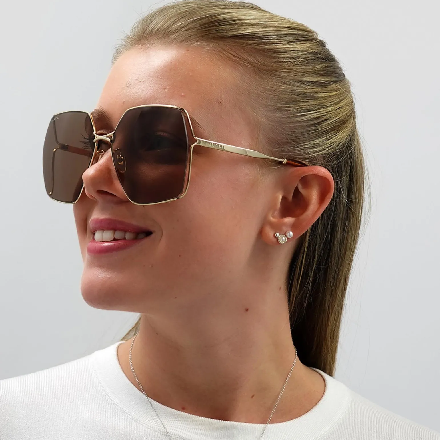 Gucci Sunglasses GG0817S 002 Gold Brown