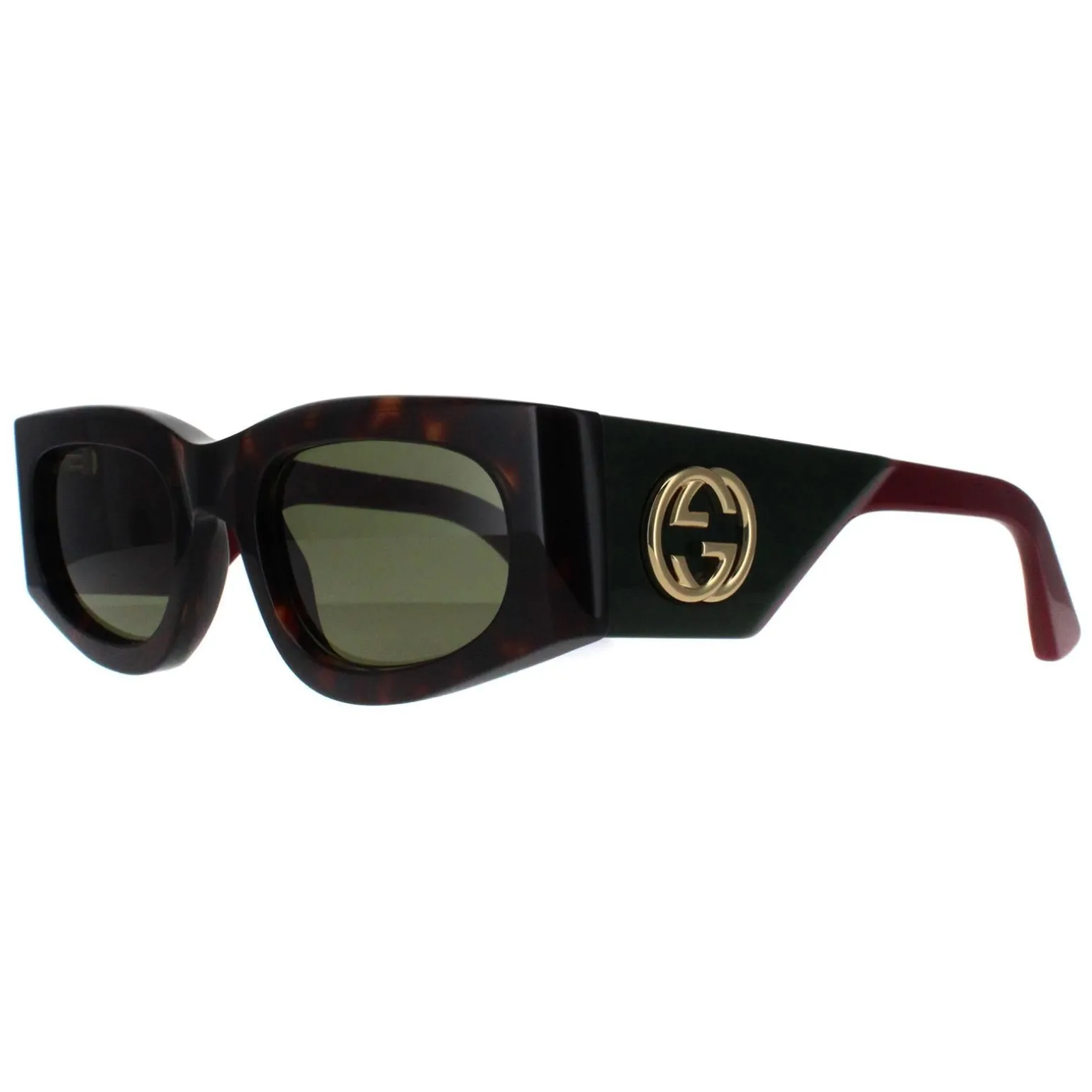 Gucci Sunglasses GG1664S 002 Havana with Green and Red Green