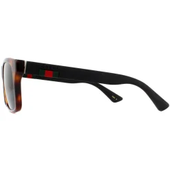 Gucci Sunglasses GG0008S 006 Havana Black Rubber Grey Polarized