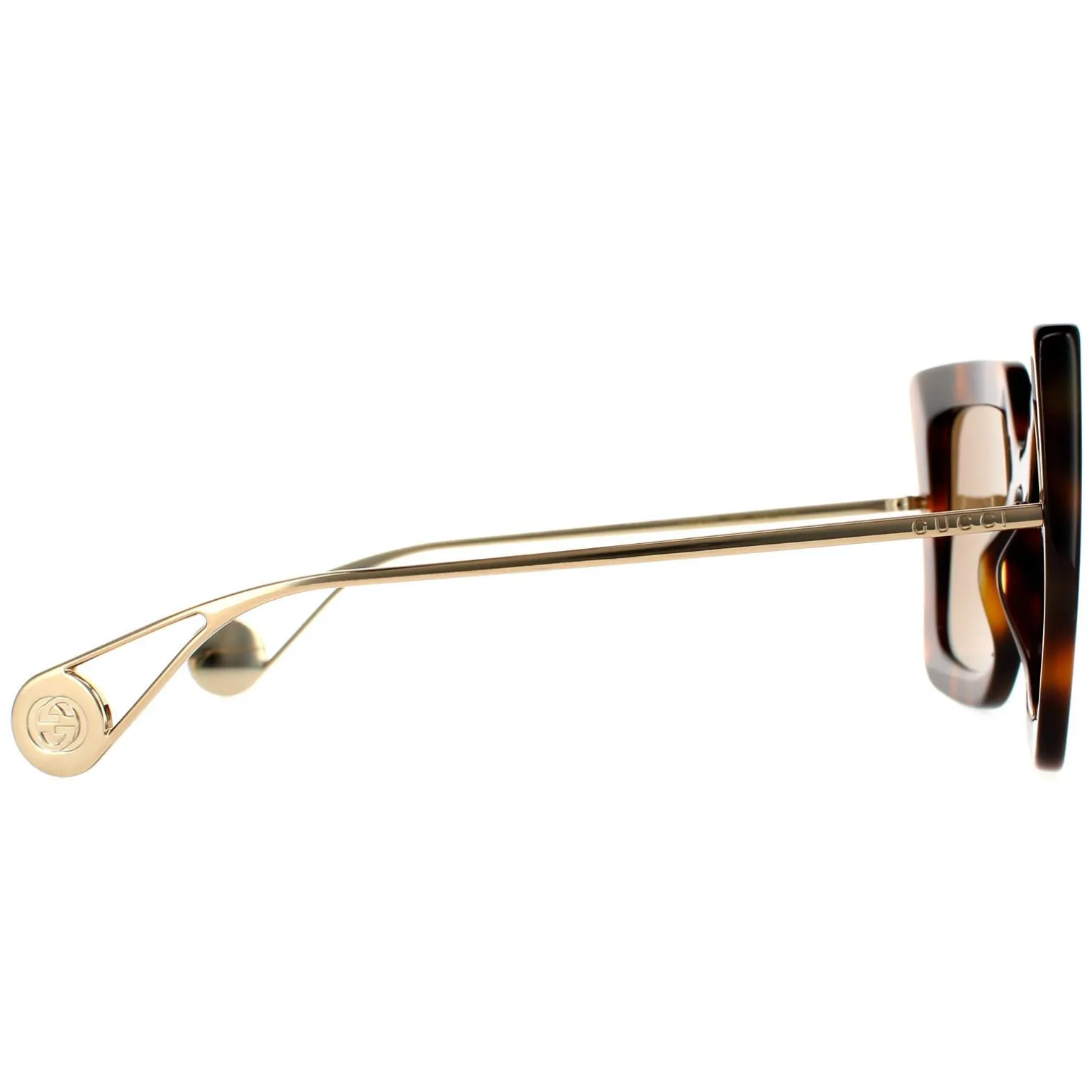 Gucci Sunglasses GG0435S 003 Havana and Gold Brown