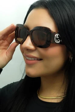 Gucci Sunglasses GG1695S 002 Havana with Silver Brown